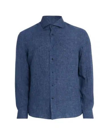 Brunello Cucinelli Men's Linen Spread Collar Button-Down Shirt | Thumbnail 1 Brunello Cucinelli Men's Linen Spread Collar Button-Down Shirt | Thumbnail 1