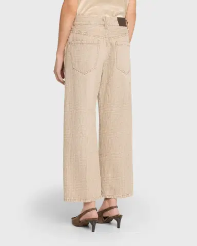 Brunello Cucinelli Check-Print Denim Straight-Leg Crop Pants | Thumbnail 3 Brunello Cucinelli Check-Print Denim Straight-Leg Crop Pants | Thumbnail 3