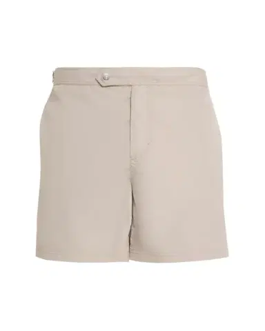 Brunello Cucinelli Men's Tabbed-Waistband Nylon Swim Shorts with Piping | Thumbnail 1 Brunello Cucinelli Men's Tabbed-Waistband Nylon Swim Shorts with Piping | Thumbnail 1