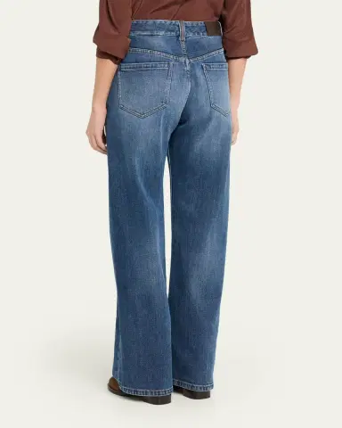 Brunello Cucinelli Straight-Leg Medium Wash Denim Jeans | Thumbnail 3 Brunello Cucinelli Straight-Leg Medium Wash Denim Jeans | Thumbnail 3