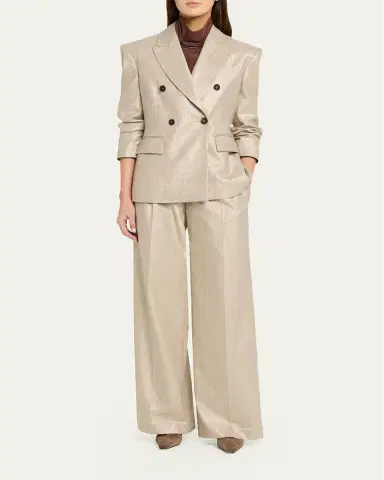 Brunello Cucinelli Bold Shoulder Double-Breasted Jacket | Thumbnail 2 Brunello Cucinelli Bold Shoulder Double-Breasted Jacket | Thumbnail 2