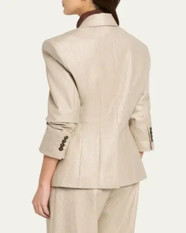 Brunello Cucinelli Bold Shoulder Double-Breasted Jacket | Thumbnail 3 Brunello Cucinelli Bold Shoulder Double-Breasted Jacket | Thumbnail 3