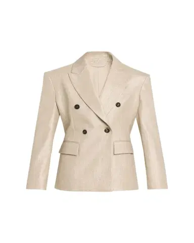 Brunello Cucinelli Bold Shoulder Double-Breasted Jacket | Thumbnail 1 Brunello Cucinelli Bold Shoulder Double-Breasted Jacket | Thumbnail 1