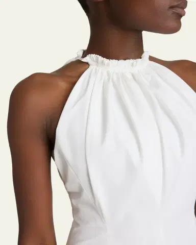 Balmain Cotton Poplin Halter Mini Dress | Thumbnail 5 Balmain Cotton Poplin Halter Mini Dress | Thumbnail 5