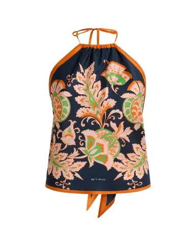 Etro Floral-Print Silk Twill Halter Top | Thumbnail 1 Etro Floral-Print Silk Twill Halter Top | Thumbnail 1