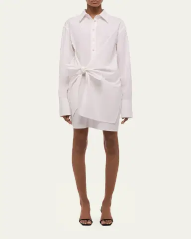 Helmut Lang Knotted Cotton Shirtdress | Thumbnail 2 Helmut Lang Knotted Cotton Shirtdress | Thumbnail 2