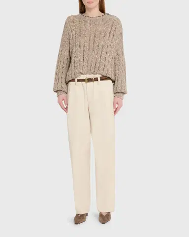 Brunello Cucinelli Sparkly Cable-Knit Sweater | Thumbnail 2 Brunello Cucinelli Sparkly Cable-Knit Sweater | Thumbnail 2