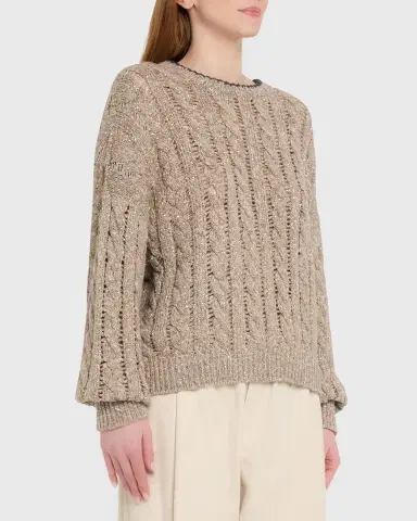 Brunello Cucinelli Sparkly Cable-Knit Sweater | Thumbnail 4 Brunello Cucinelli Sparkly Cable-Knit Sweater | Thumbnail 4