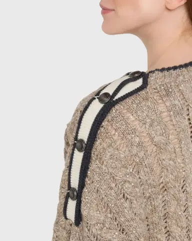 Brunello Cucinelli Sparkly Cable-Knit Sweater | Thumbnail 5 Brunello Cucinelli Sparkly Cable-Knit Sweater | Thumbnail 5