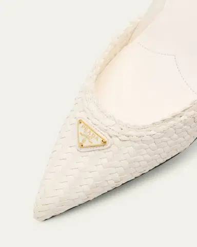 Prada 55mm Triangle Logo Woven Leather Slingback Pumps | Thumbnail 5 Prada 55mm Triangle Logo Woven Leather Slingback Pumps | Thumbnail 5