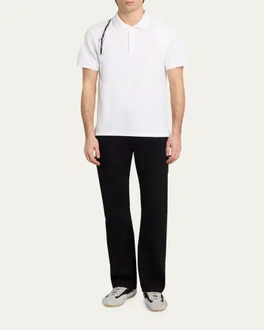 McQueen Men's Harness Cotton Pique Polo Shirt | Thumbnail 2 McQueen Men's Harness Cotton Pique Polo Shirt | Thumbnail 2