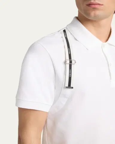 McQueen Men's Harness Cotton Pique Polo Shirt | Thumbnail 5 McQueen Men's Harness Cotton Pique Polo Shirt | Thumbnail 5