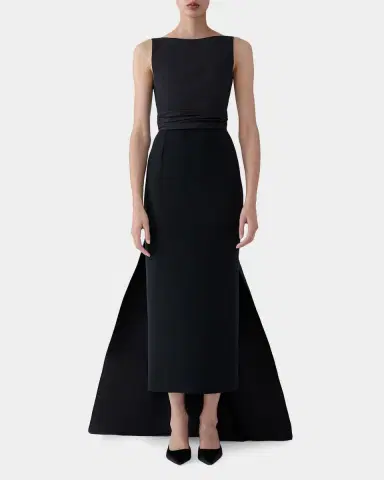 Carolina Herrera Sleeveless Silk Column Dress with Train | Thumbnail 3 Carolina Herrera Sleeveless Silk Column Dress with Train | Thumbnail 3