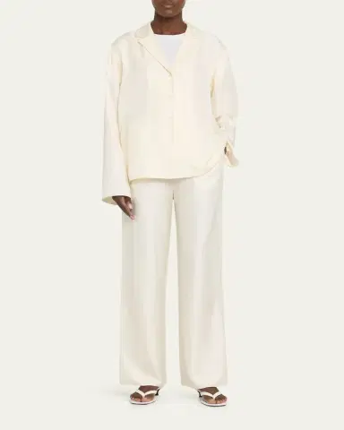 TOTEME Monogram Silk Pj Top | Thumbnail 2 TOTEME Monogram Silk Pj Top | Thumbnail 2