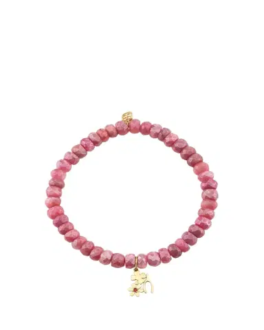 Sydney Evan 14K Lucky Ruby Charm on Moonstone Stretch Bracelet | Thumbnail 1 Sydney Evan 14K Lucky Ruby Charm on Moonstone Stretch Bracelet | Thumbnail 1