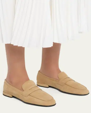 Prada Shuffle Nubuck Leather Penny Loafers | Thumbnail 2 Prada Shuffle Nubuck Leather Penny Loafers | Thumbnail 2