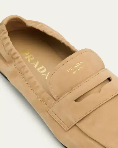 Prada Shuffle Nubuck Leather Penny Loafers | Thumbnail 5 Prada Shuffle Nubuck Leather Penny Loafers | Thumbnail 5