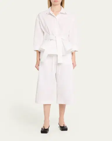 Jacquemus The Cabana Cotton Poplin Belted Shirt Jacket | Thumbnail 2 Jacquemus The Cabana Cotton Poplin Belted Shirt Jacket | Thumbnail 2