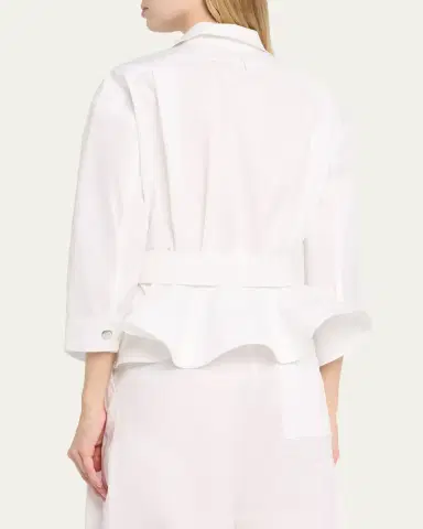 Jacquemus The Cabana Cotton Poplin Belted Shirt Jacket | Thumbnail 3 Jacquemus The Cabana Cotton Poplin Belted Shirt Jacket | Thumbnail 3