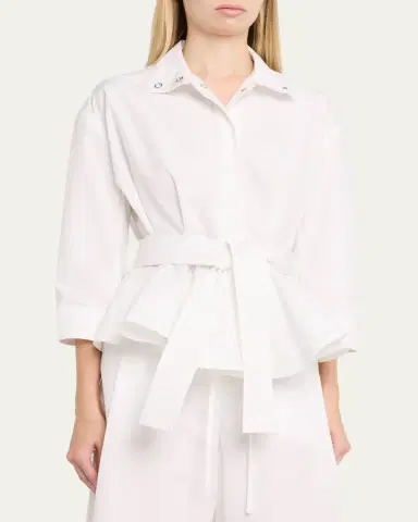 Jacquemus The Cabana Cotton Poplin Belted Shirt Jacket | Thumbnail 4 Jacquemus The Cabana Cotton Poplin Belted Shirt Jacket | Thumbnail 4