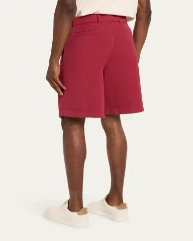 Brunello Cucinelli Men's Cotton Gabardine Garment-Dyed Bermuda Shorts | Thumbnail 3 Brunello Cucinelli Men's Cotton Gabardine Garment-Dyed Bermuda Shorts | Thumbnail 3