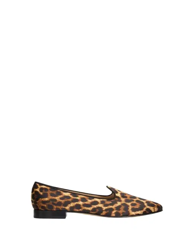 Leopard-Print Silk Loafers Leopard-Print Silk Loafers