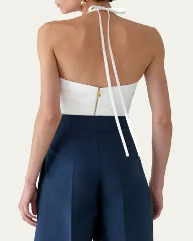 Carolina Herrera Rose Applique Halter Top | Thumbnail 3 Carolina Herrera Rose Applique Halter Top | Thumbnail 3