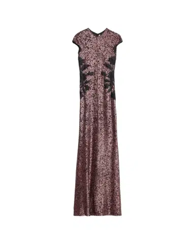Naeem Khan Floral Applique Short-Sleeved Sequin Gown | Thumbnail 1 Naeem Khan Floral Applique Short-Sleeved Sequin Gown | Thumbnail 1