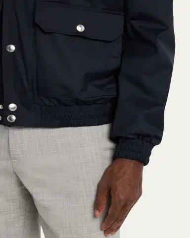Brunello Cucinelli Men's Bonded Silk and Virgin Wool Shirt Jacket | Thumbnail 5 Brunello Cucinelli Men's Bonded Silk and Virgin Wool Shirt Jacket | Thumbnail 5