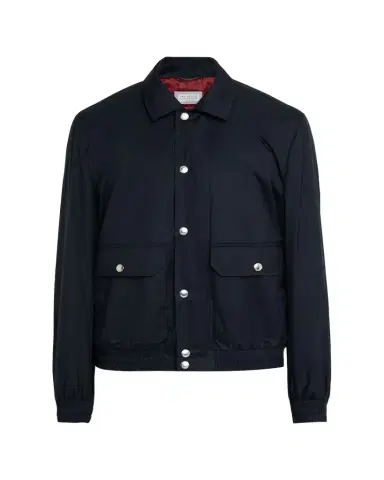 Brunello Cucinelli Men's Bonded Silk and Virgin Wool Shirt Jacket | Thumbnail 1 Brunello Cucinelli Men's Bonded Silk and Virgin Wool Shirt Jacket | Thumbnail 1