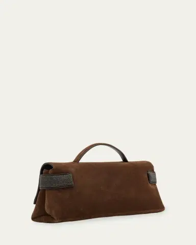 Brunello Cucinelli Essence Monili-Trim Suede Top-Handle Bag | Thumbnail 3 Brunello Cucinelli Essence Monili-Trim Suede Top-Handle Bag | Thumbnail 3