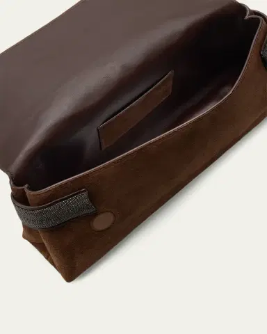Brunello Cucinelli Essence Monili-Trim Suede Top-Handle Bag | Thumbnail 4 Brunello Cucinelli Essence Monili-Trim Suede Top-Handle Bag | Thumbnail 4
