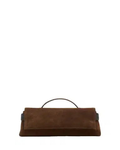 Brunello Cucinelli Essence Monili-Trim Suede Top-Handle Bag | Thumbnail 1 Brunello Cucinelli Essence Monili-Trim Suede Top-Handle Bag | Thumbnail 1