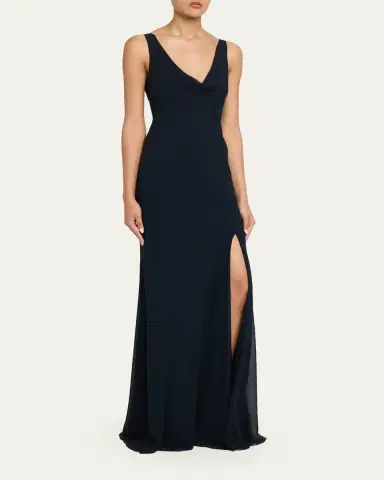 Jason Wu Collection Plunging Cowl-Neck Sleeveless Crepe Gown | Thumbnail 4 Jason Wu Collection Plunging Cowl-Neck Sleeveless Crepe Gown | Thumbnail 4