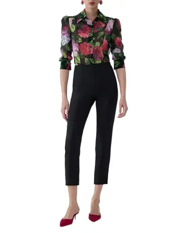 Carolina Herrera Semi-Sheer Floral Buttoned Blouse | Thumbnail 1 Carolina Herrera Semi-Sheer Floral Buttoned Blouse | Thumbnail 1