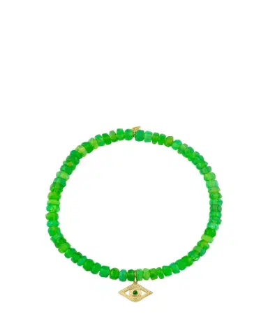 Sydney Evan 14K Emerald Evil Eye on Kiwi Opal Bracelet | Thumbnail 1 Sydney Evan 14K Emerald Evil Eye on Kiwi Opal Bracelet | Thumbnail 1