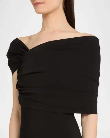 Oscar de la Renta Asymmetric Draped Off-The-Shoulder Column Gown | Thumbnail 4 Oscar de la Renta Asymmetric Draped Off-The-Shoulder Column Gown | Thumbnail 4