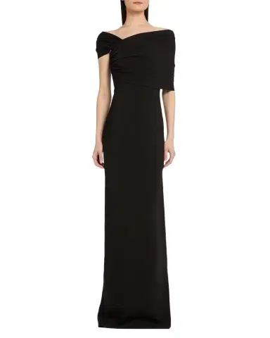 Oscar de la Renta Asymmetric Draped Off-The-Shoulder Column Gown | Thumbnail 1 Oscar de la Renta Asymmetric Draped Off-The-Shoulder Column Gown | Thumbnail 1