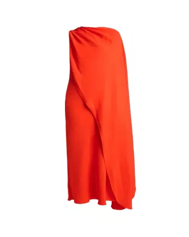 Balenciaga Silk-Wool Draped Cape Midi Dress | Thumbnail 1 Balenciaga Silk-Wool Draped Cape Midi Dress | Thumbnail 1