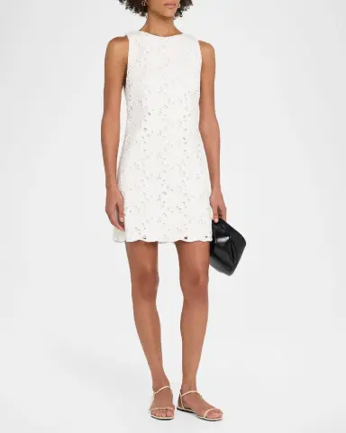Alice + Olivia Clyde Eyelet Shift Dress | Thumbnail 3 Alice + Olivia Clyde Eyelet Shift Dress | Thumbnail 3