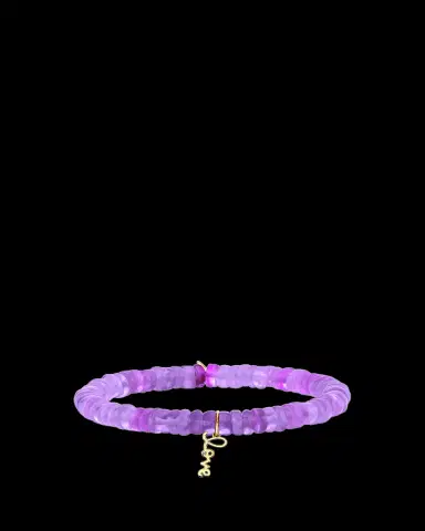 Sydney Evan 14K Tiny Love Script on Purple Opal Bracelet | Thumbnail 2 Sydney Evan 14K Tiny Love Script on Purple Opal Bracelet | Thumbnail 2