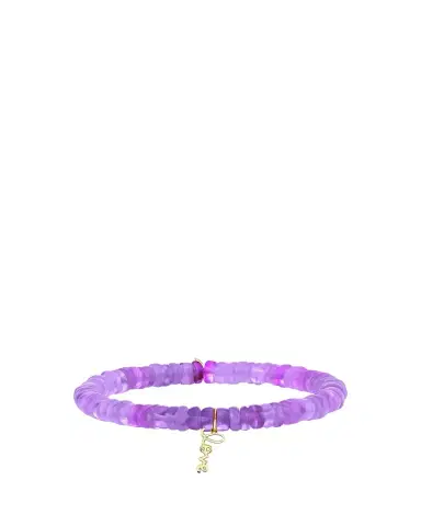 Sydney Evan 14K Tiny Love Script on Purple Opal Bracelet | Thumbnail 1 Sydney Evan 14K Tiny Love Script on Purple Opal Bracelet | Thumbnail 1