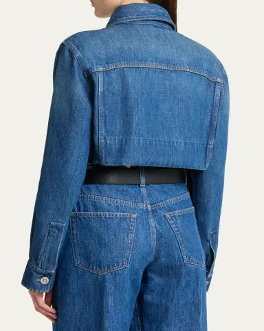 Givenchy Cropped Raw-Edge Cotton Denim Jacket | Thumbnail 3 Givenchy Cropped Raw-Edge Cotton Denim Jacket | Thumbnail 3
