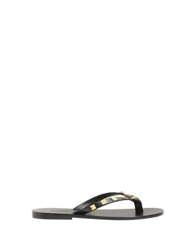 Valentino Garavani Rockstud Leather Flat Thong Sandals | Thumbnail 1 Valentino Garavani Rockstud Leather Flat Thong Sandals | Thumbnail 1