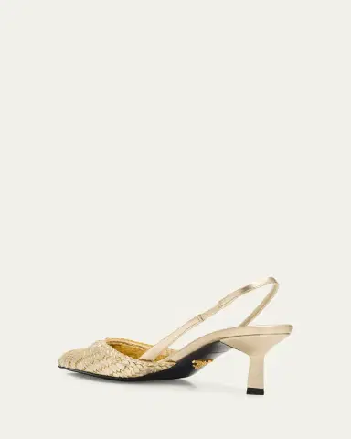 Prada 55mm Triangle Logo Woven Leather Slingback Pumps | Thumbnail 4 Prada 55mm Triangle Logo Woven Leather Slingback Pumps | Thumbnail 4