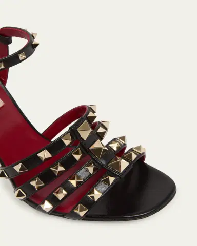 Valentino Garavani 100mm Rockstud Leather Ankle-Strap Sandals | Thumbnail 5 Valentino Garavani 100mm Rockstud Leather Ankle-Strap Sandals | Thumbnail 5