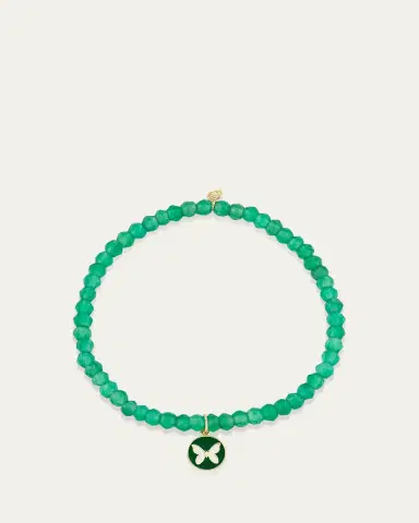 Sydney Evan 14K Enamel Butterfly on Green Onyx Bracelet | Thumbnail 2 Sydney Evan 14K Enamel Butterfly on Green Onyx Bracelet | Thumbnail 2