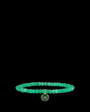 Sydney Evan 14K Enamel Butterfly on Green Onyx Bracelet | Thumbnail 3 Sydney Evan 14K Enamel Butterfly on Green Onyx Bracelet | Thumbnail 3