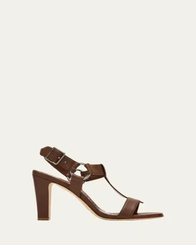Manolo Blahnik 90mm Miona Leather T-Bar Sandals | Thumbnail 4 Manolo Blahnik 90mm Miona Leather T-Bar Sandals | Thumbnail 4
