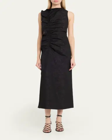 Ulla Johnson Demetria Ruffled Taffeta Midi Dress | Thumbnail 2 Ulla Johnson Demetria Ruffled Taffeta Midi Dress | Thumbnail 2